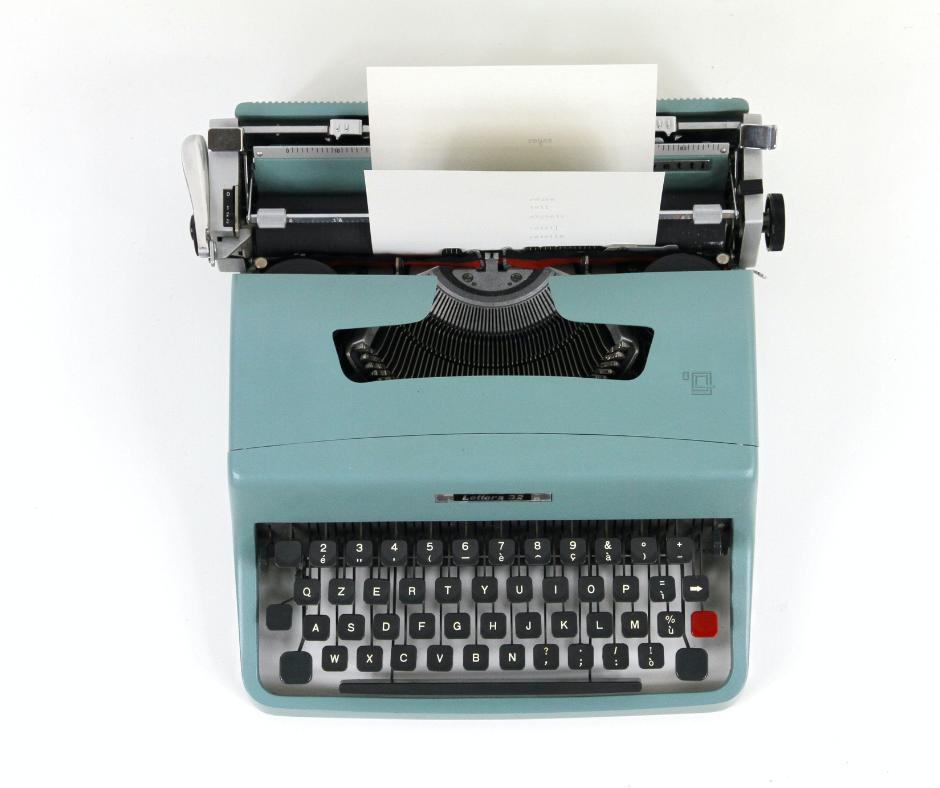 typewriter with copy on the paper